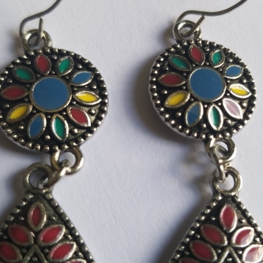 Vintage water Drop statment Earrings - Picture 5 of 7